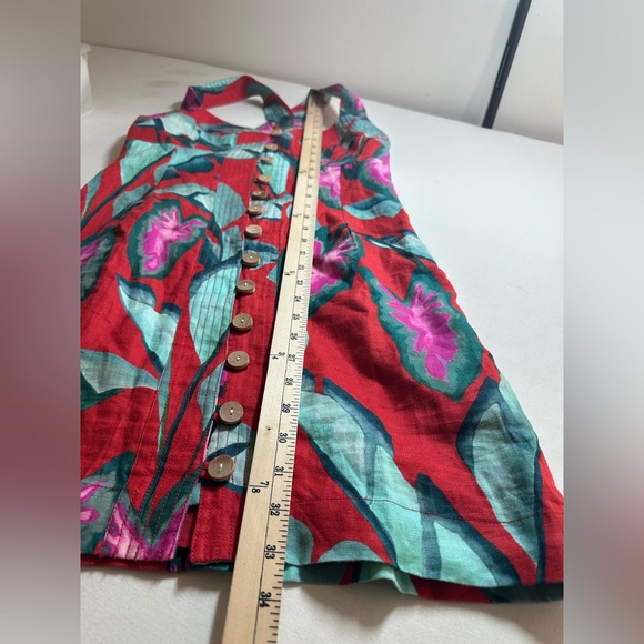 NWT FARM Rio Summer Foliage Linen Mini Dress Size Small - Picture 9 of 11